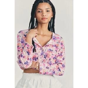 LoveShackFancy Glasgow Crop Cardigan in Mauve Sunset Size S Coquette Love Preppy